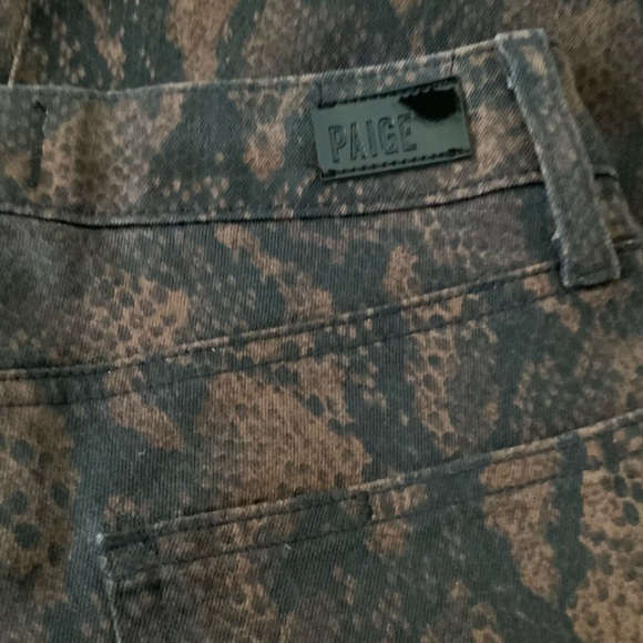NWT PAIGE Hoxton Jeans Ultra Skinny Coated Snake Black Brown Size 26 - Picture 14 of 16